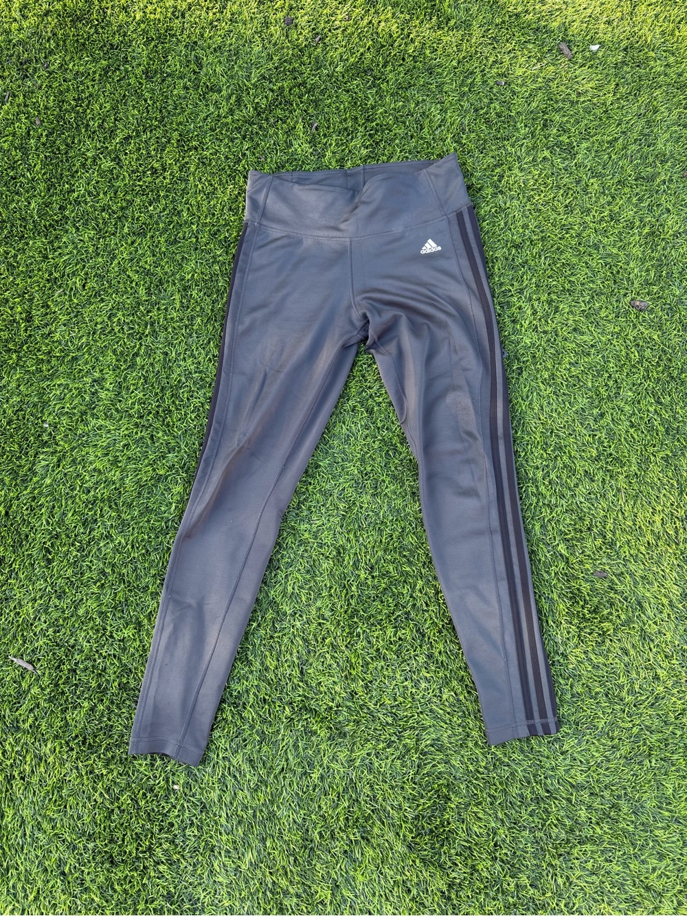 adidas Dark Grey Women's High-Waist Athletic Leggings